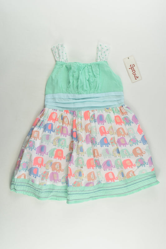 Sprout Size 2 Lined Elephant Dress