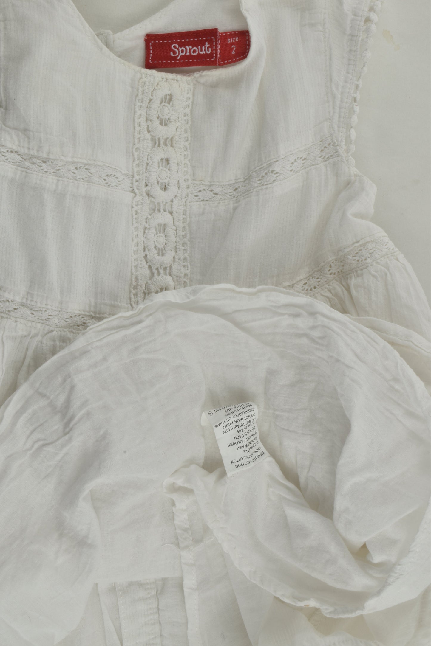 Sprout Size 2 Lined Lace Detail Dress