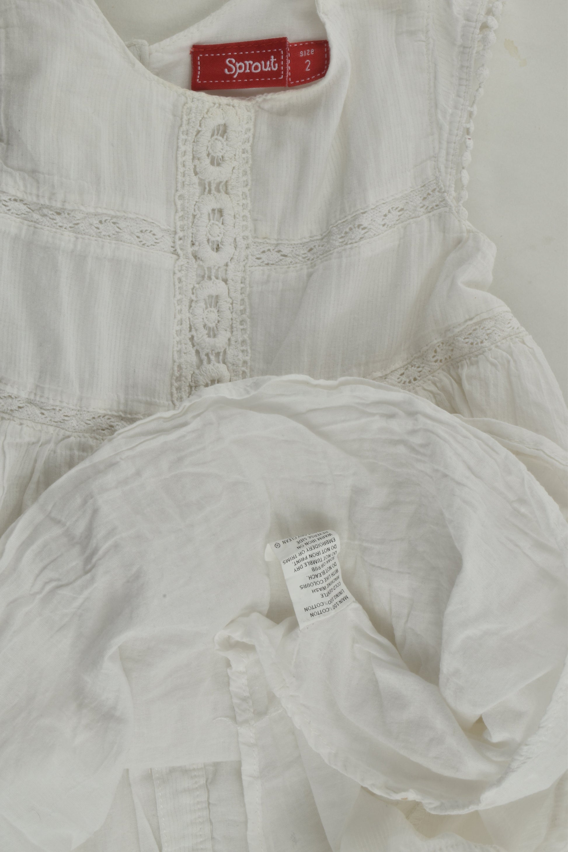 Sprout Size 2 Lined Lace Detail Dress