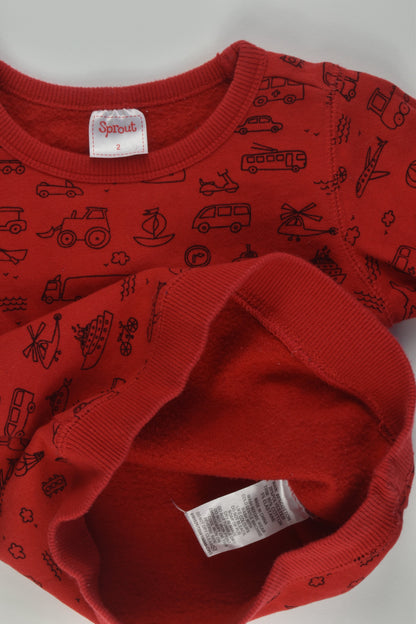 Sprout Size 2 Vehicles Sweater