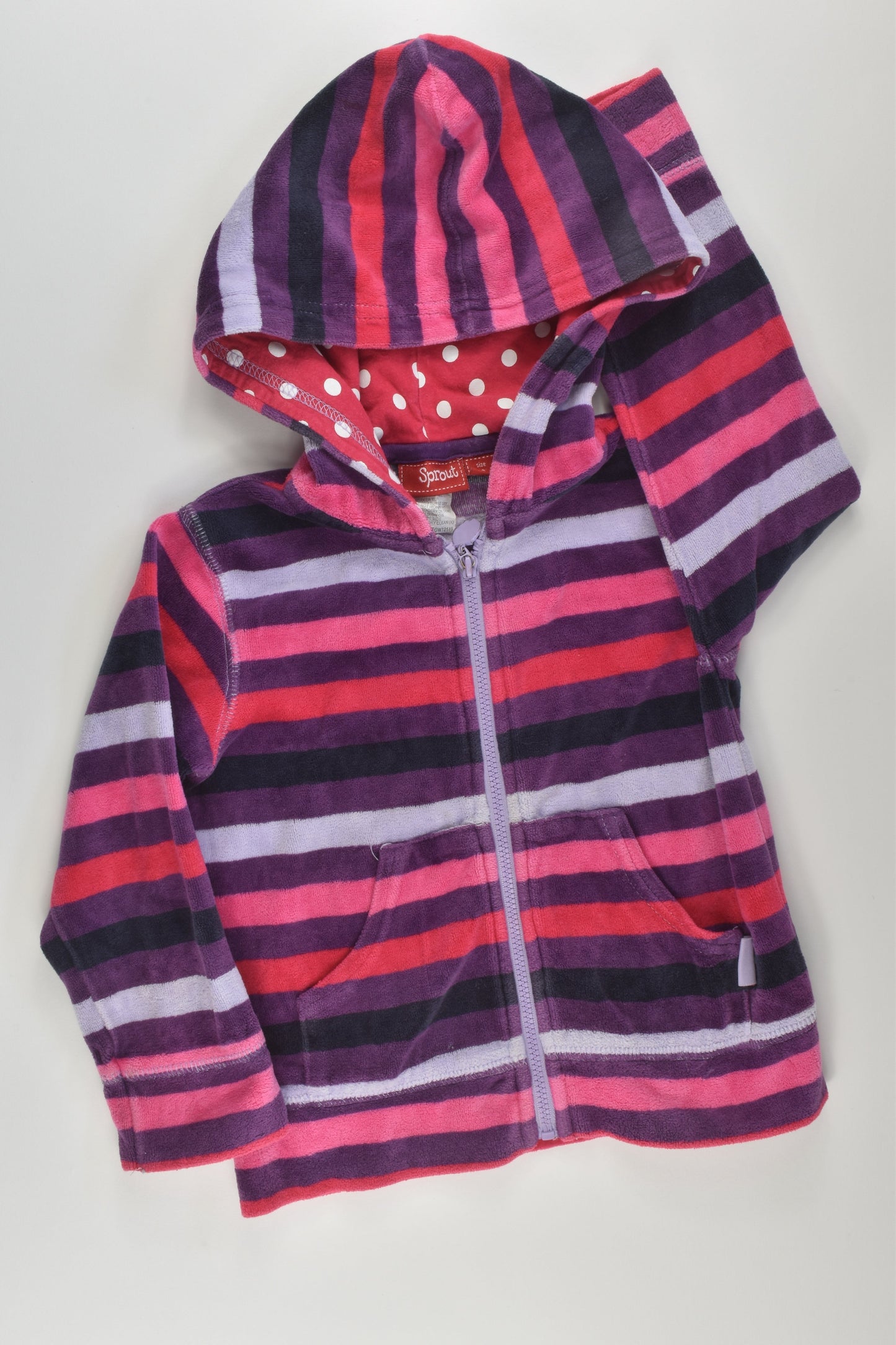 Sprout Size 2 Velour Zip Jumper