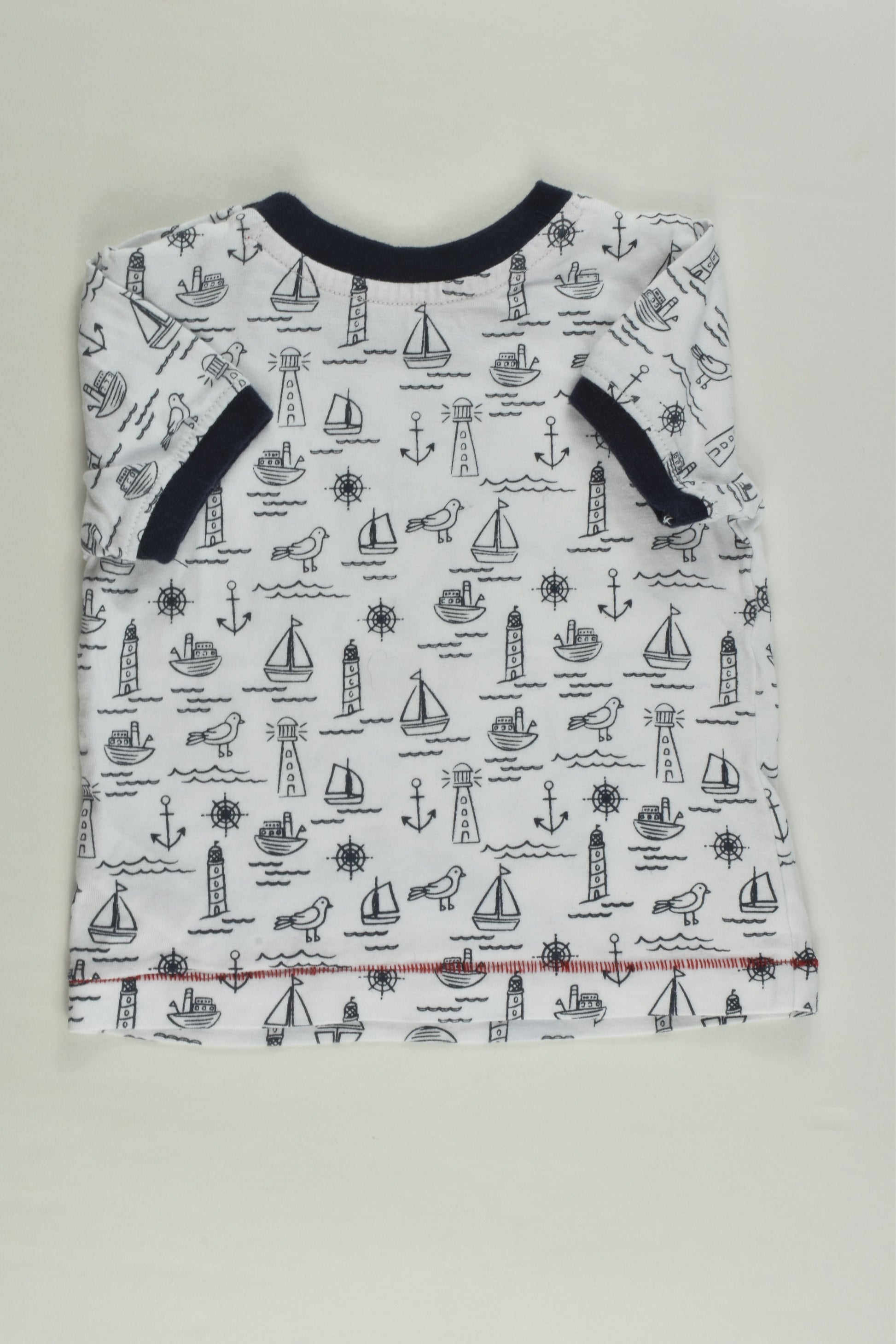 St Bernard for Dunnes Stores Size 00 (3-6 months) Nautical T-shirt