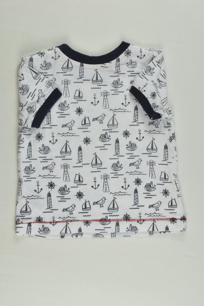 St Bernard for Dunnes Stores Size 00 (3-6 months) Nautical T-shirt