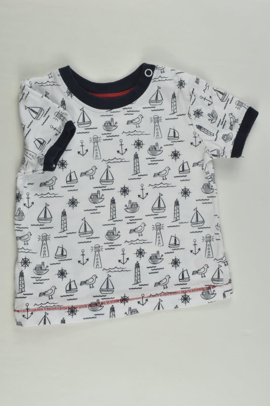St Bernard for Dunnes Stores Size 00 (3-6 months) Nautical T-shirt