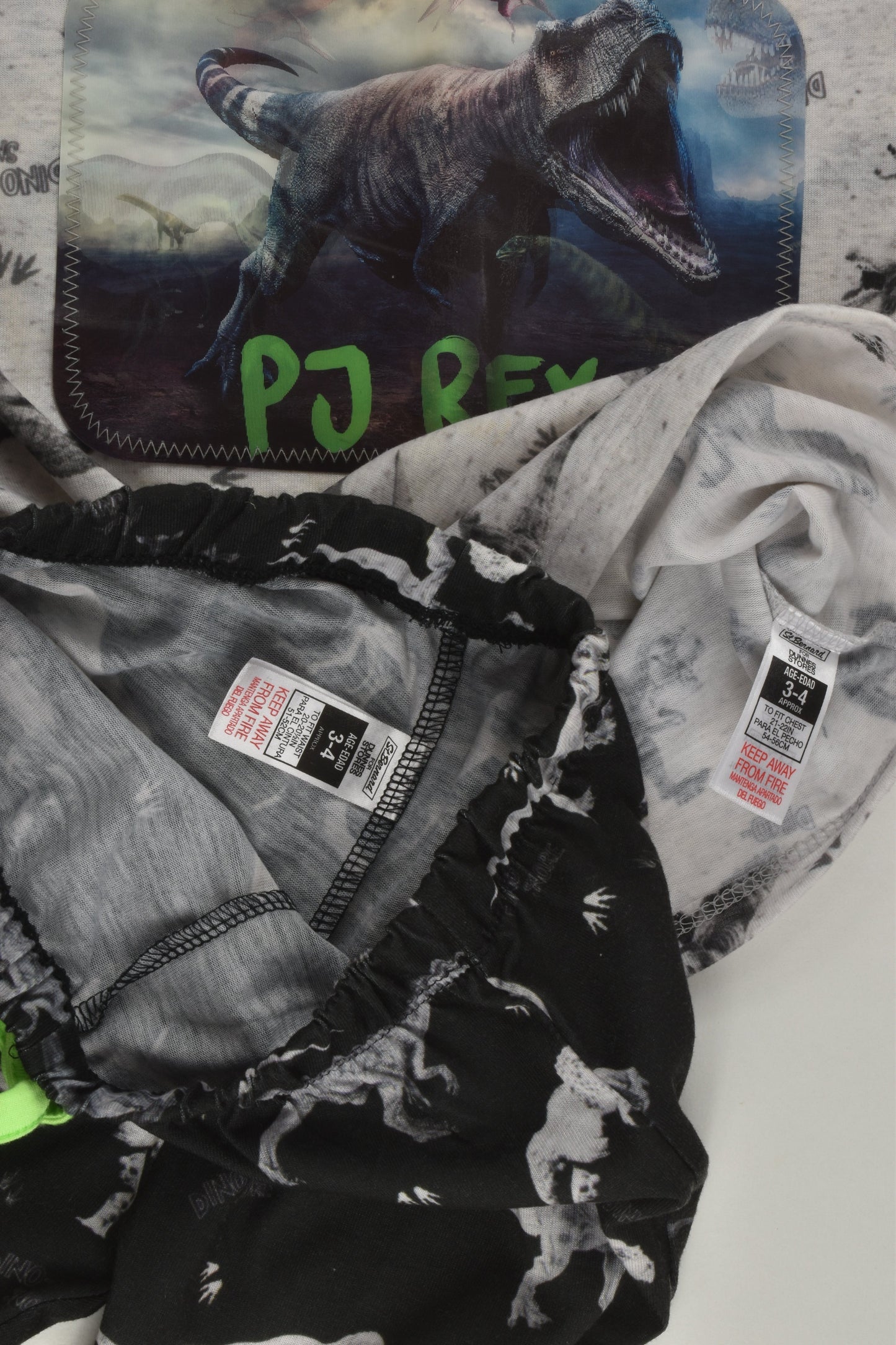 St Bernard for Dunnes Stores Size 3-4 T-Rex Pyjamas