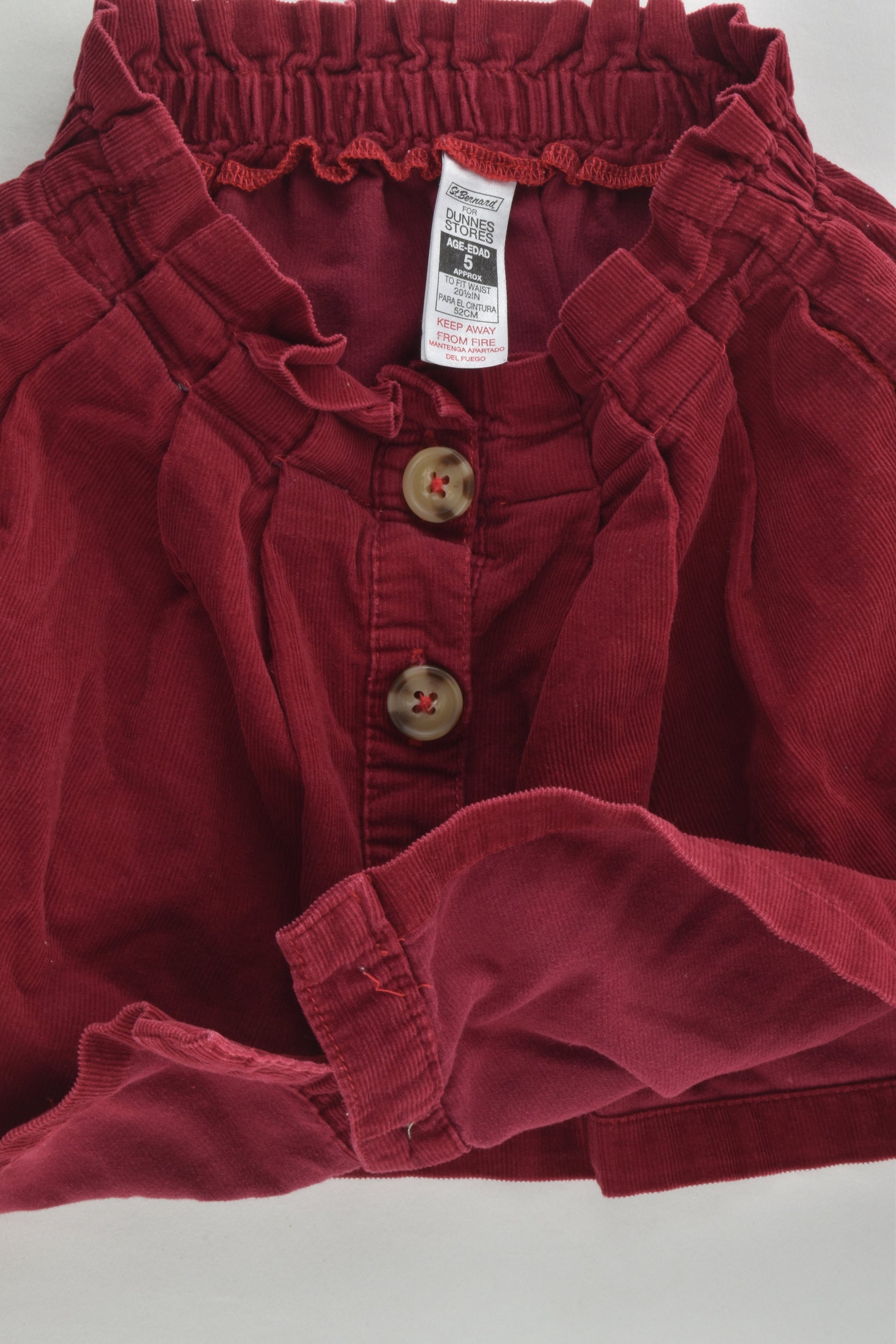 St Bernard for Dunnes Stores Size 5 Lightweight Cord Skirt