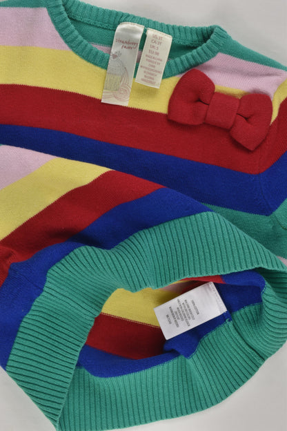 Strawberry Faire Size 3 (98 cm) Rainbow Stripes Knit Top