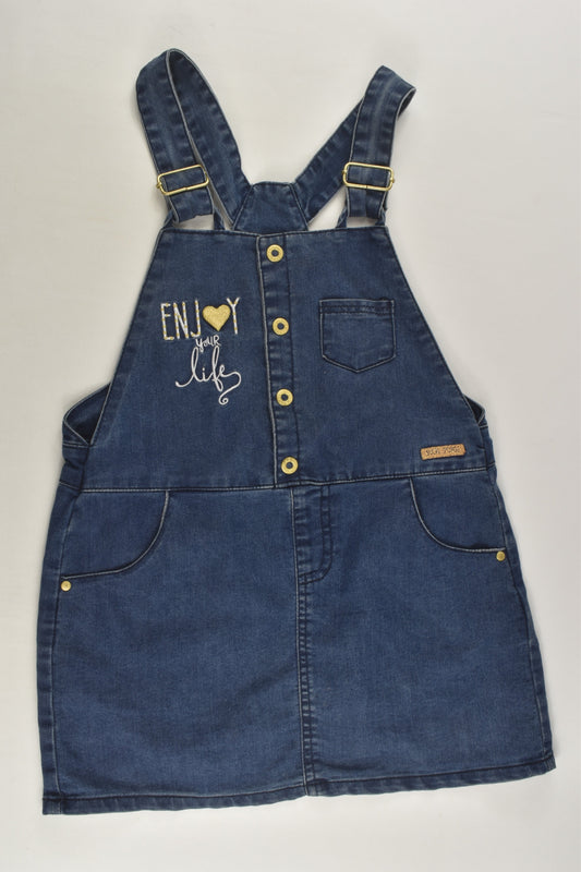 Sucre D'Orge Size 3 ' Enjoy Your Life' Denim Dress
