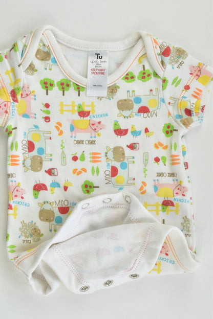 TU Size 0000 (56 cm) Farm Animals Bodysuit