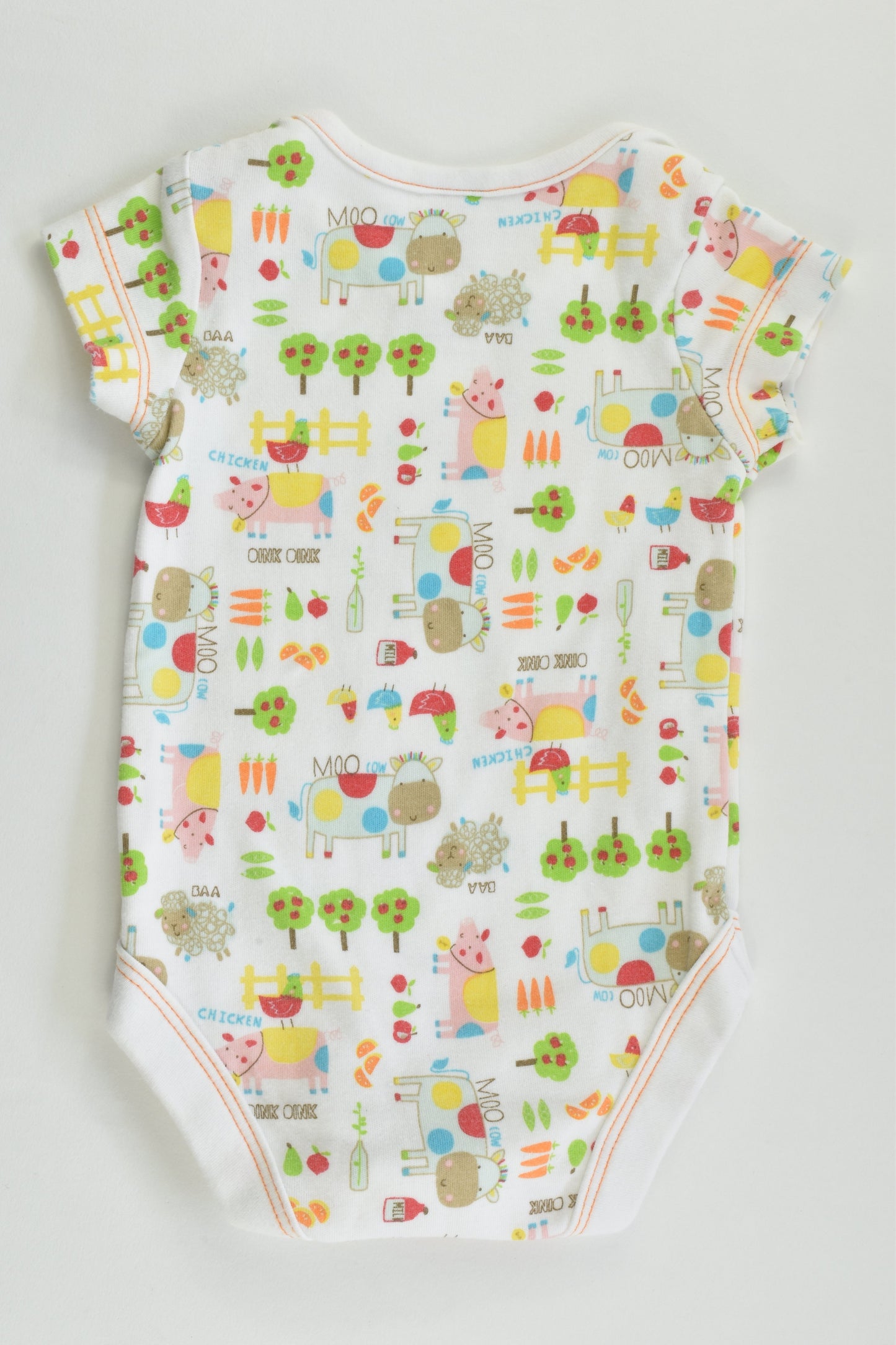 TU Size 0000 (56 cm) Farm Animals Bodysuit