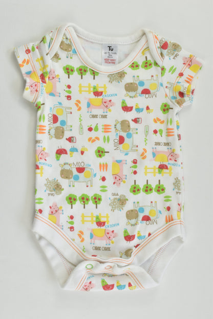 TU Size 0000 (56 cm) Farm Animals Bodysuit