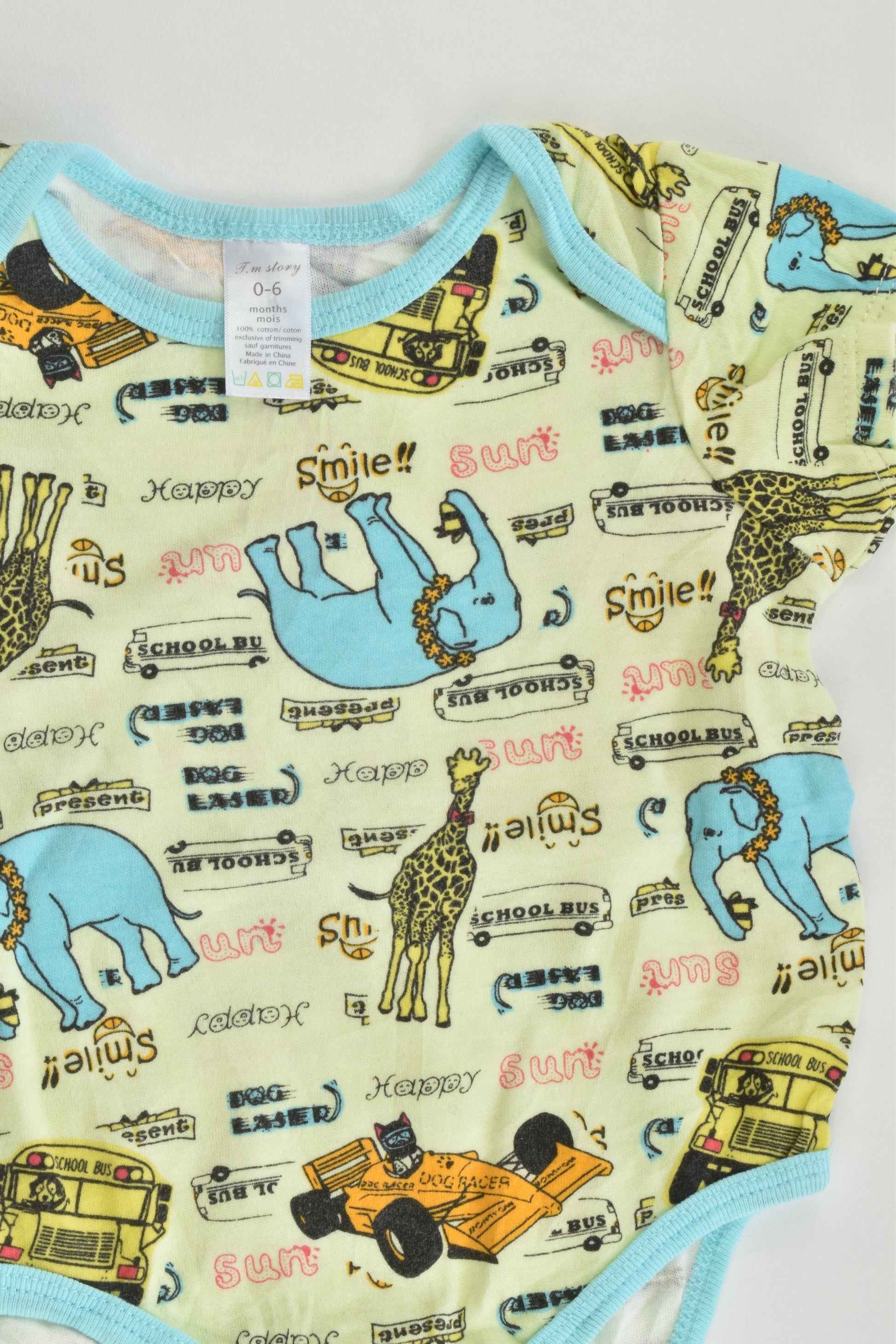 T.m story Size 000 (0-6 months) Elephants and more Bodysuit