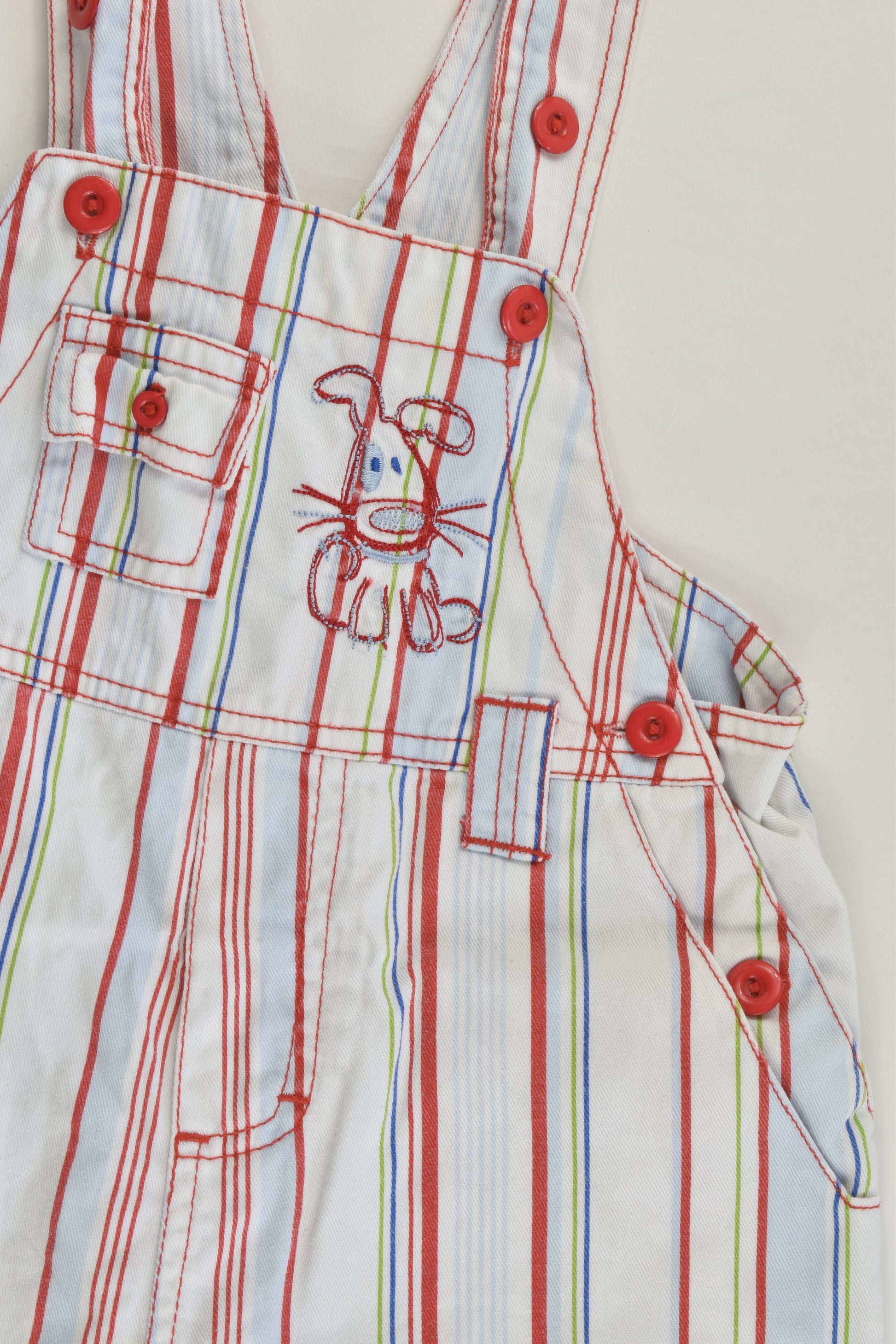 Target (Older Style) Size 1 Striped Dog Short Overalls
