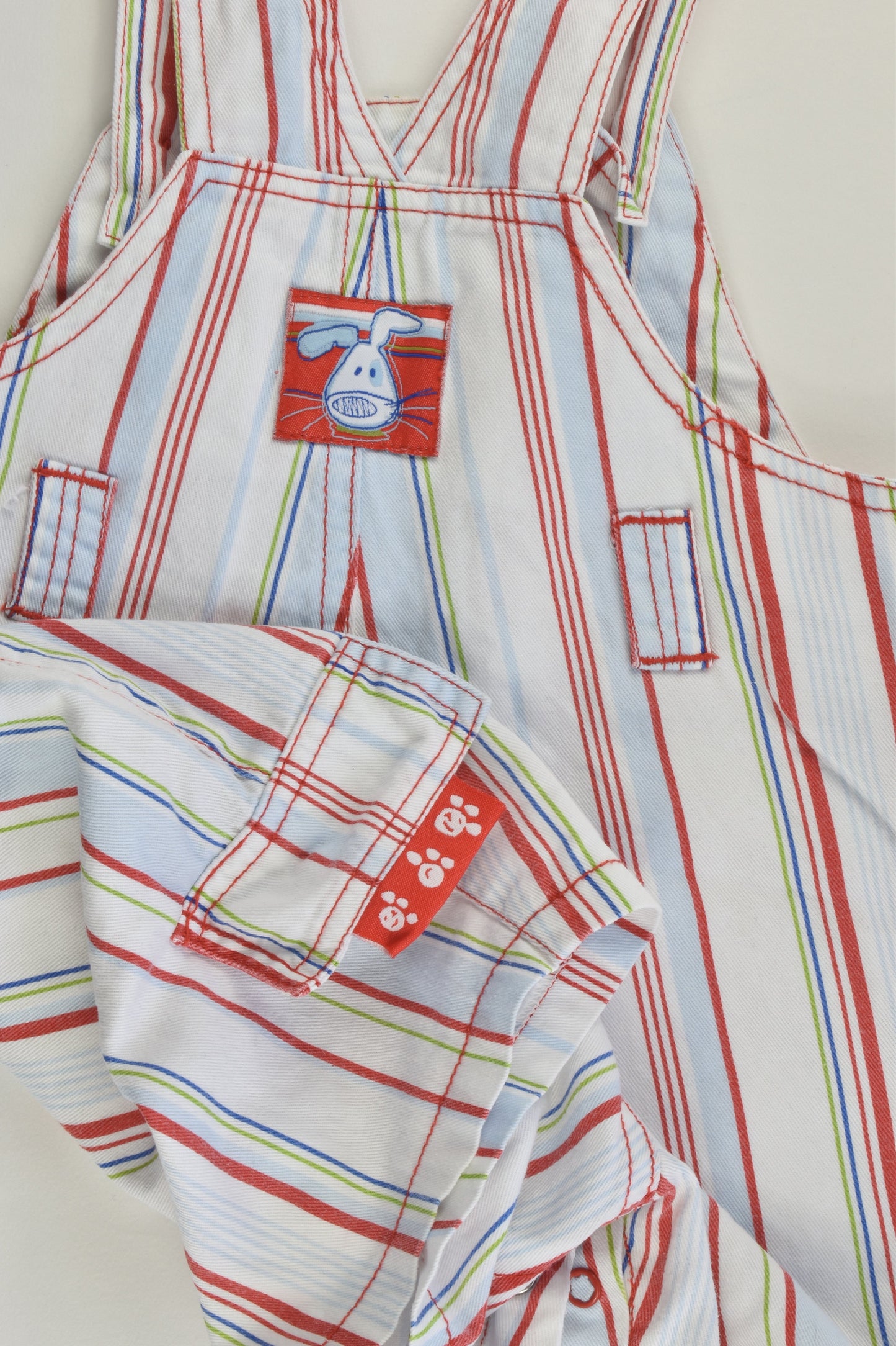 Target (Older Style) Size 1 Striped Dog Short Overalls