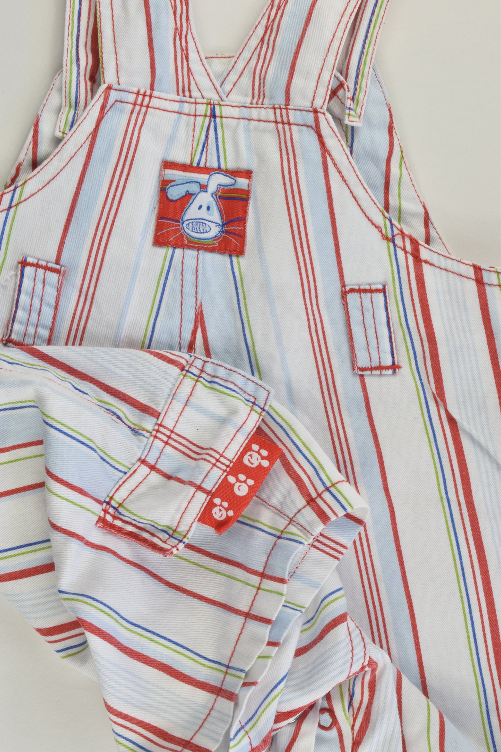 Target (Older Style) Size 1 Striped Dog Short Overalls