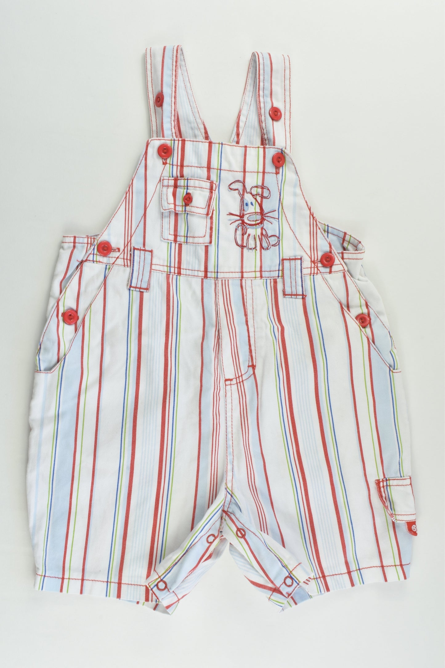 Target (Older Style) Size 1 Striped Dog Short Overalls