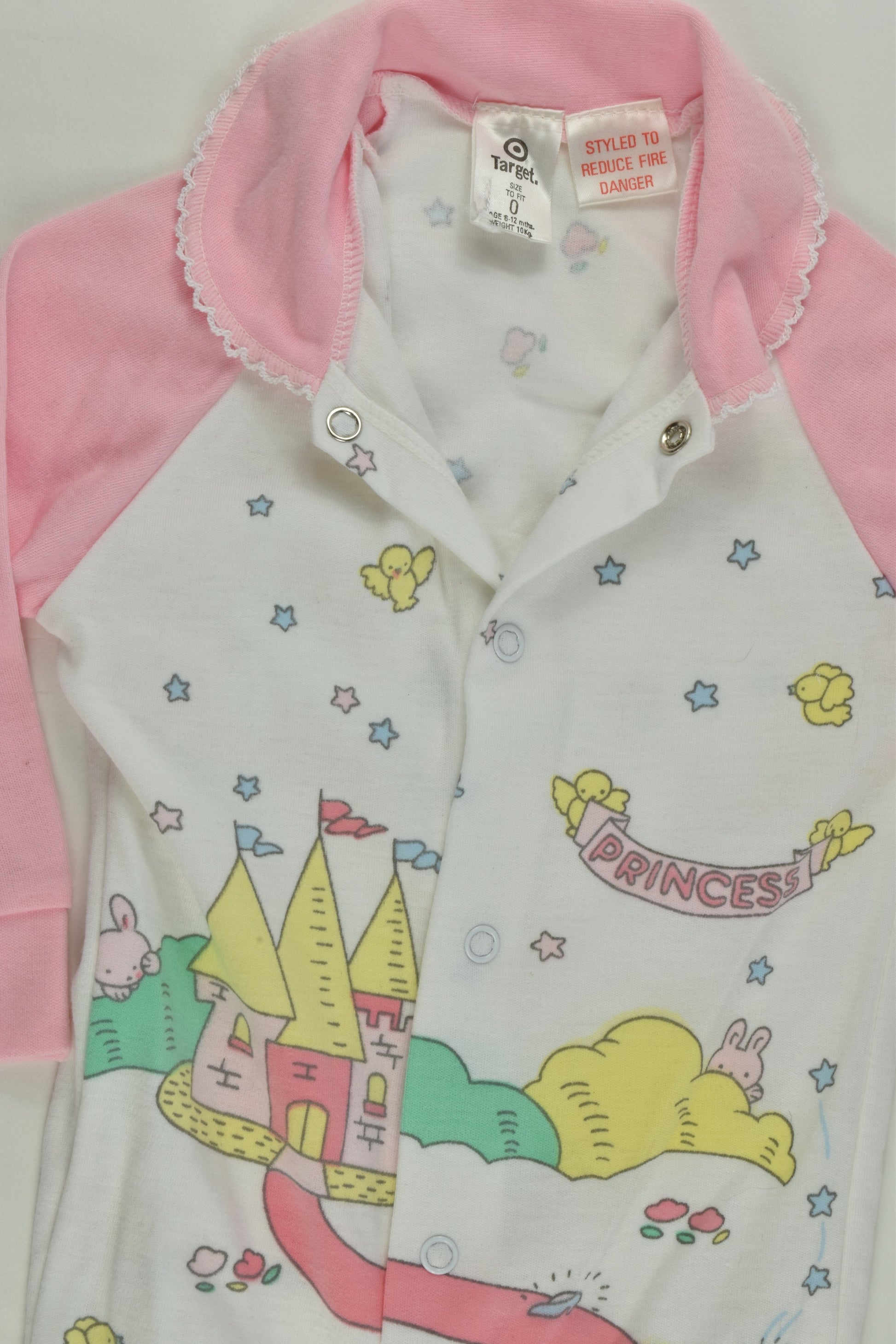 Target Size 0 Vintage Princess and Castle Footed Romper