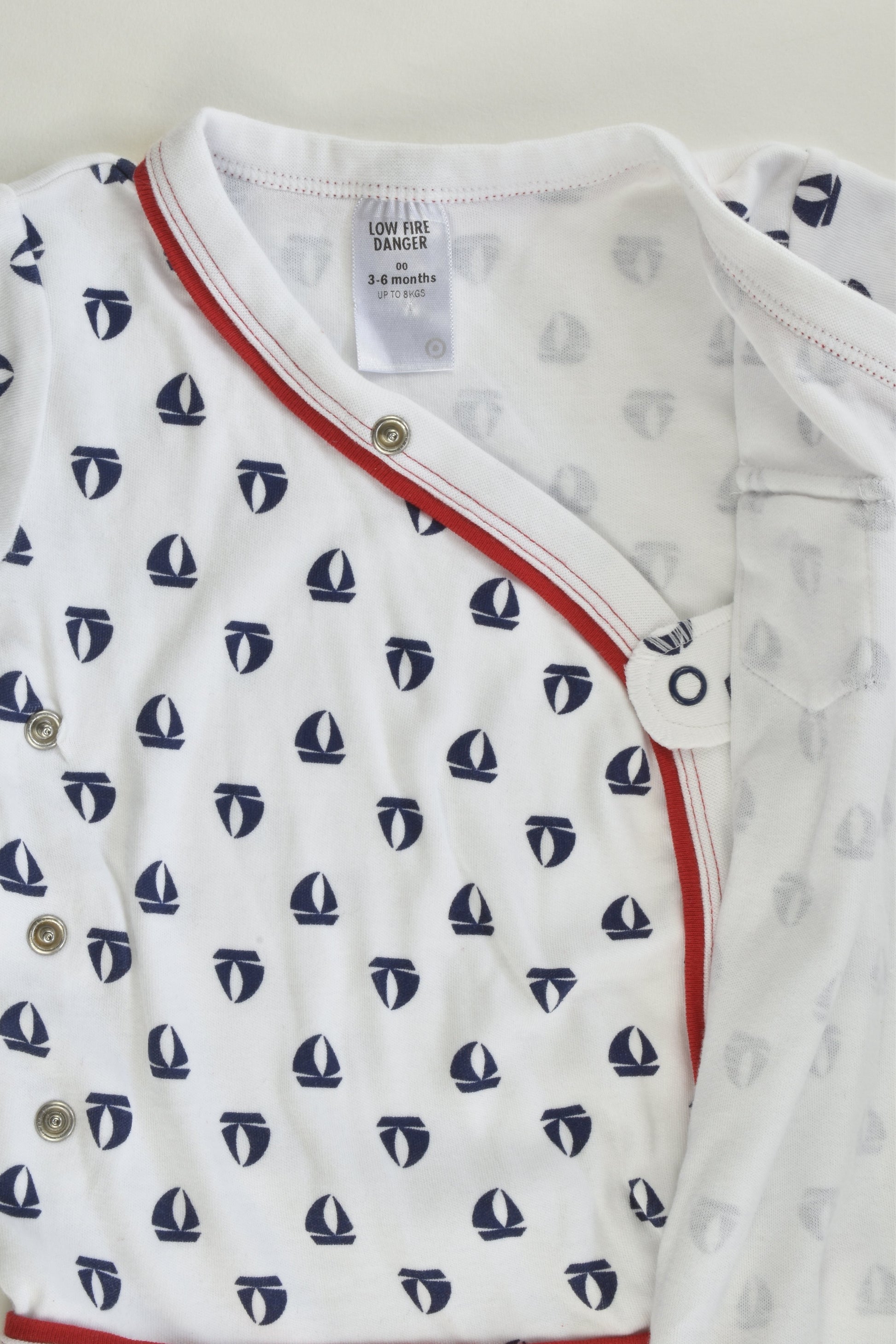 Target Size 00 (3-6 months) Nautical Wrap Bodysuit
