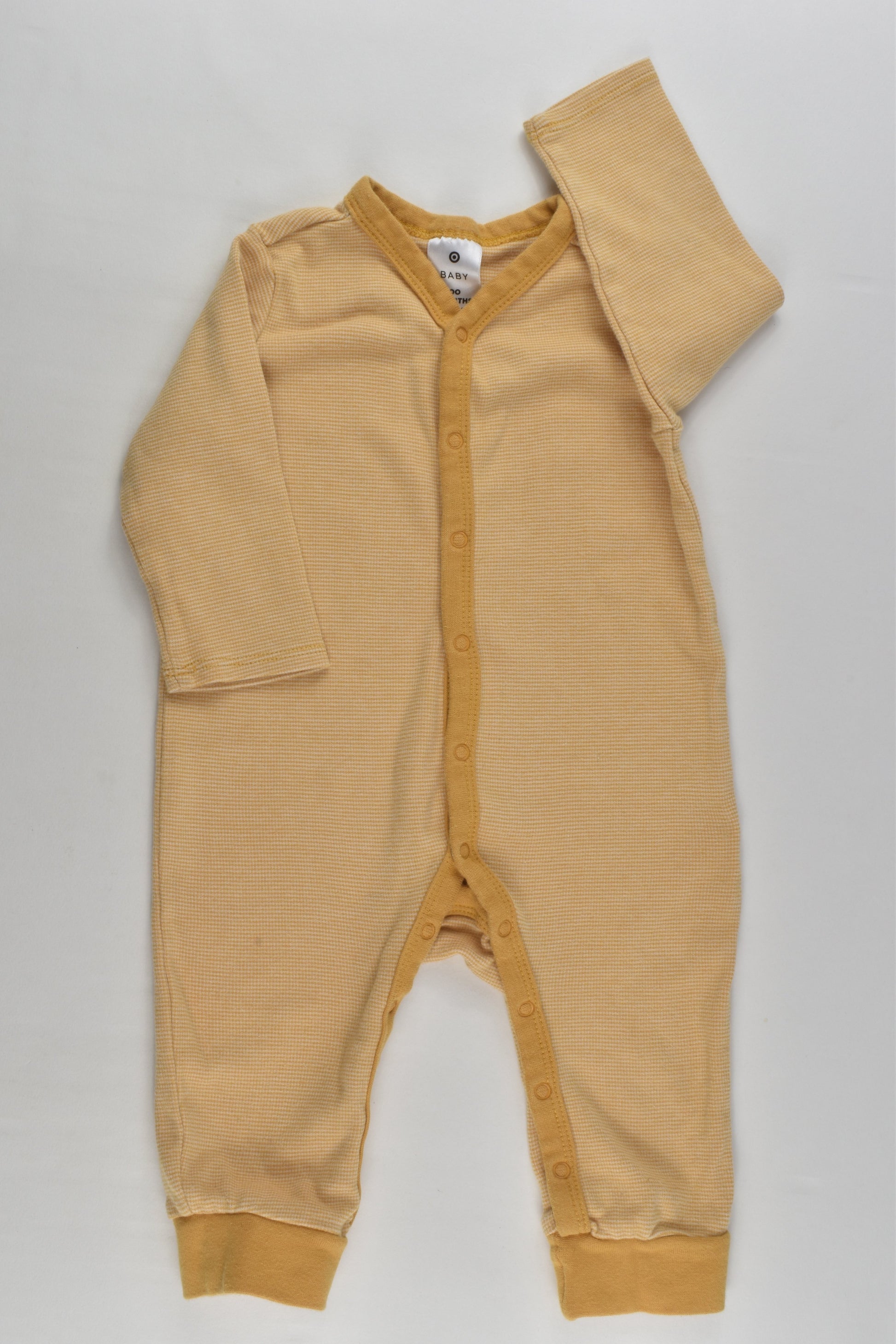 Target Size 00 (3-6 months) Striped Mustard Romper