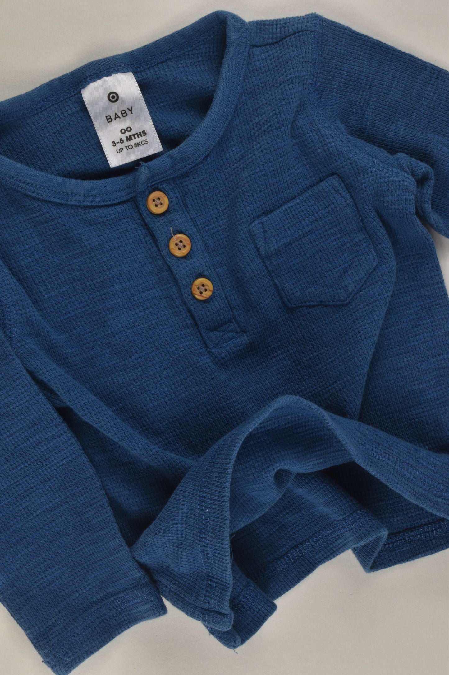 Target Size 00 Blue Waffle Top