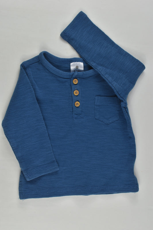 Target Size 00 Blue Waffle Top