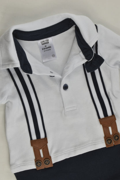 Target Size 00 Bow and Suspenders Short Romper
