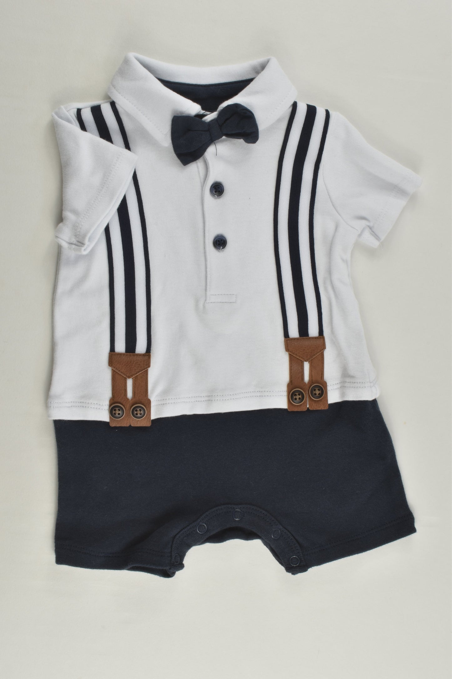 Target Size 00 Bow and Suspenders Short Romper