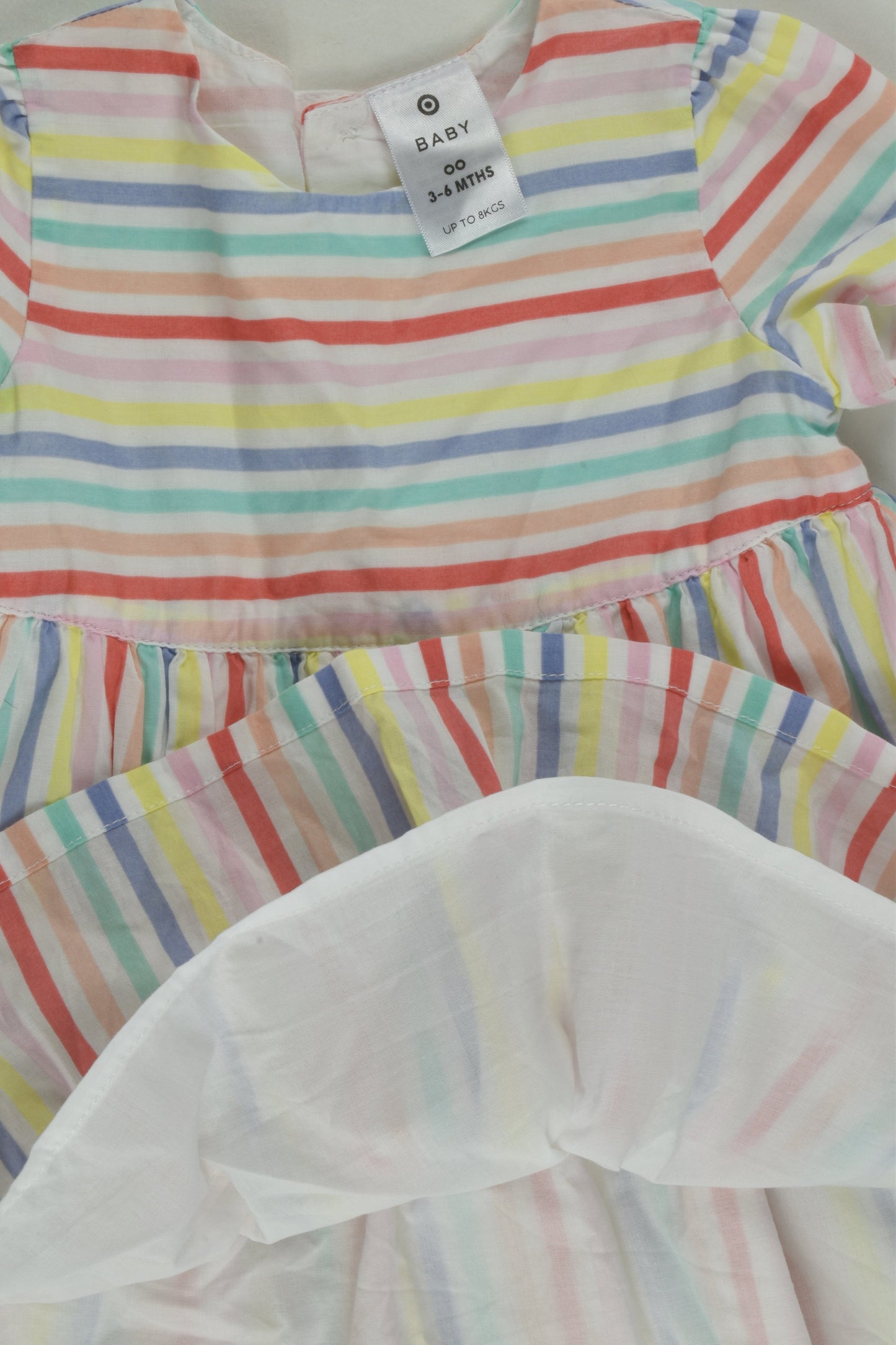 Target Size 00 Lined Rainbow Stripes Dress