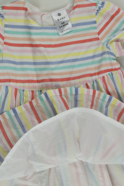 Target Size 00 Lined Rainbow Stripes Dress