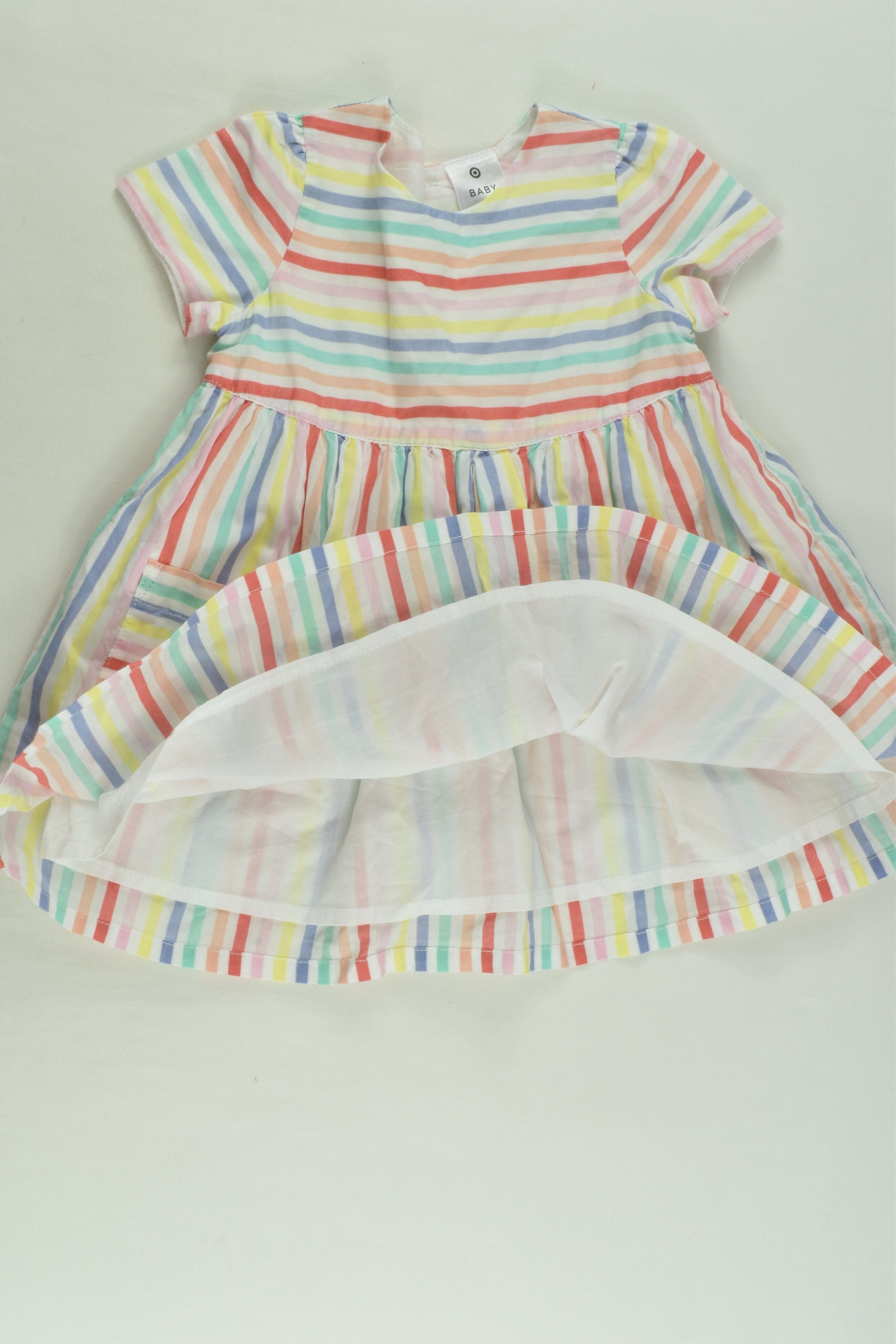 Target Size 00 Lined Rainbow Stripes Dress