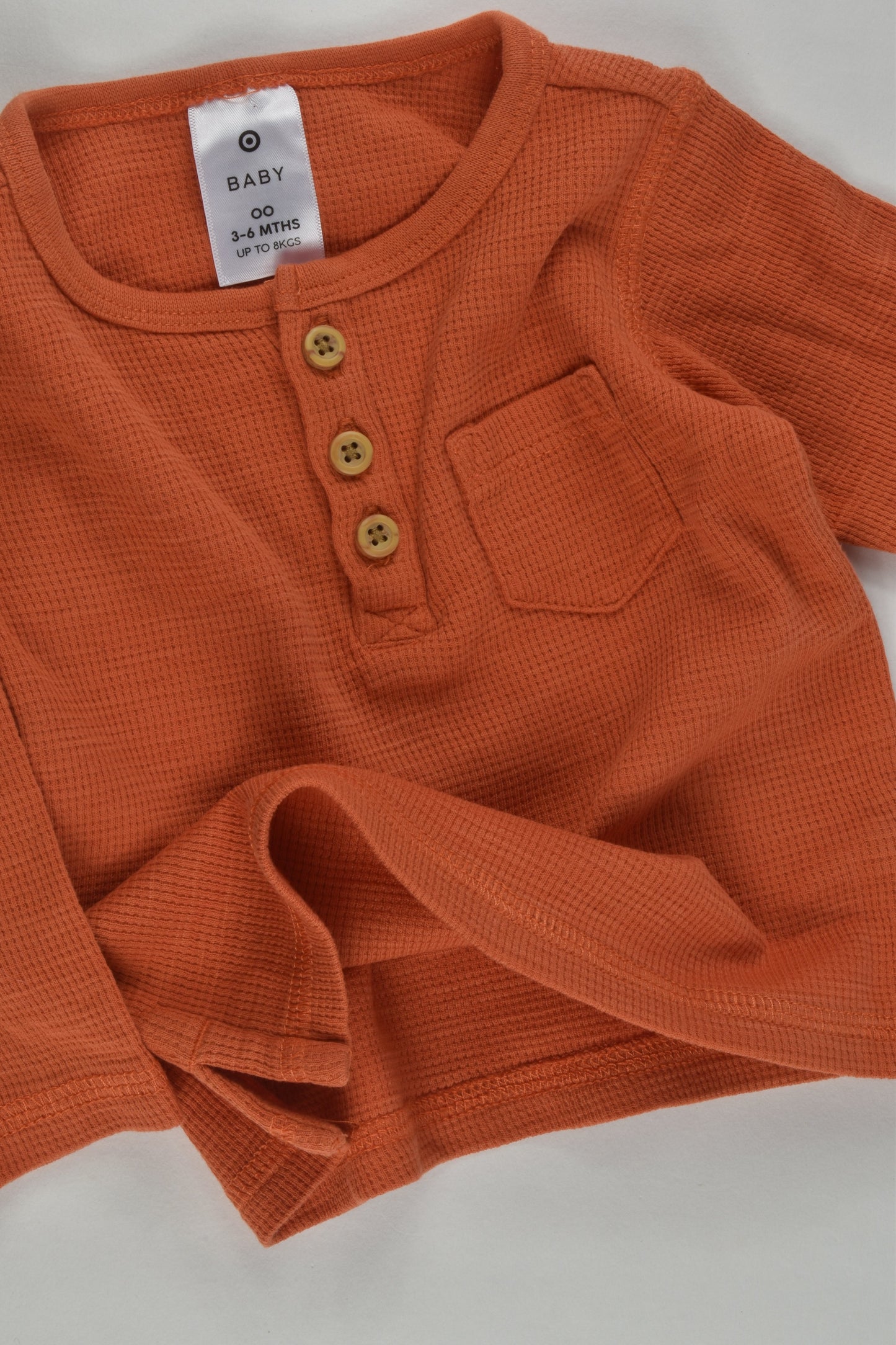 Target Size 00 Orange Waffle Top