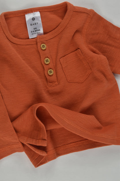 Target Size 00 Orange Waffle Top
