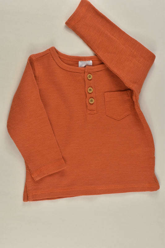 Target Size 00 Orange Waffle Top