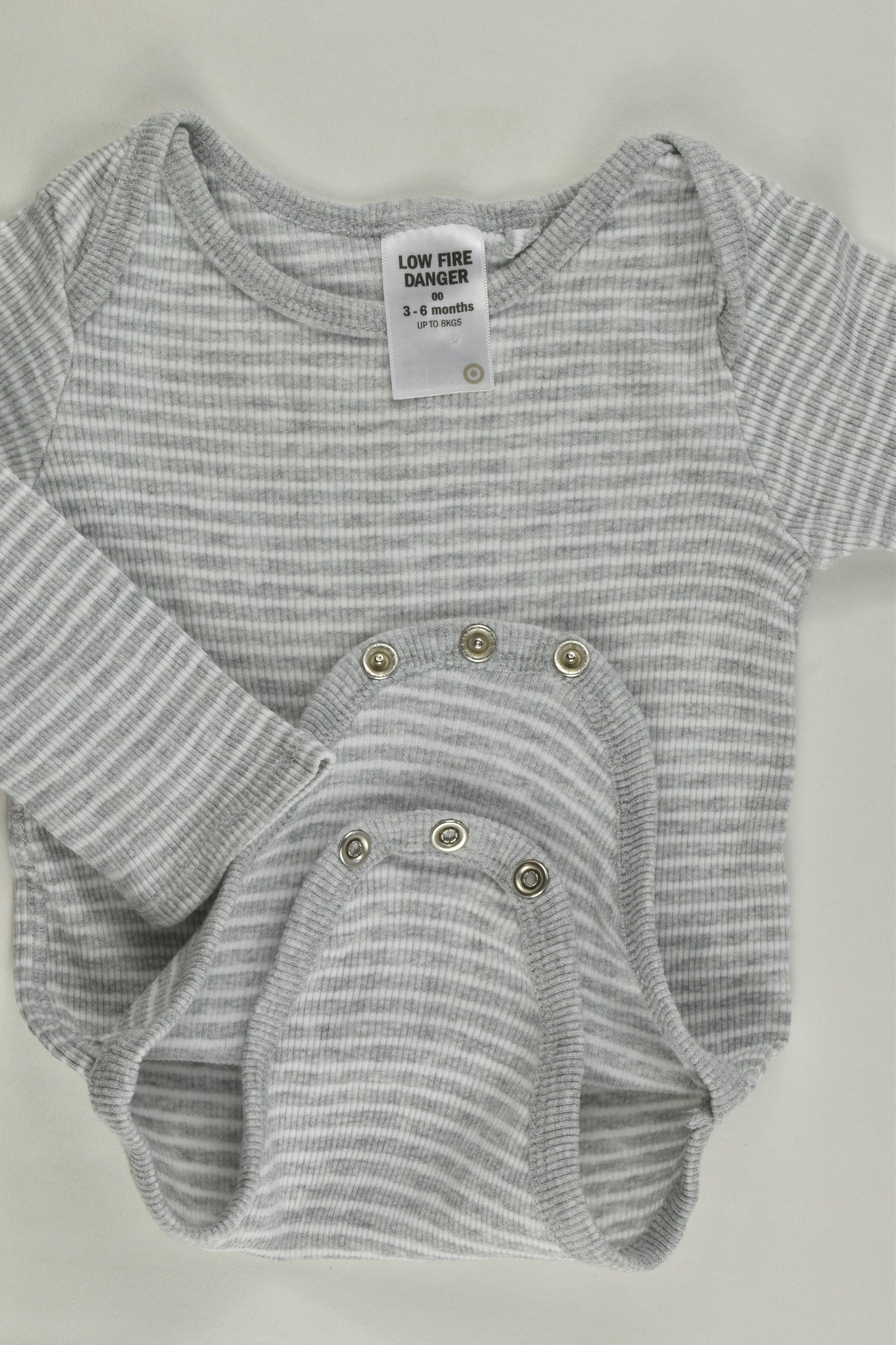Target Size 00 Ribbed Striped Organic Bodysuit