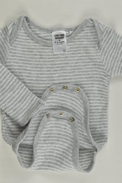 Target Size 00 Ribbed Striped Organic Bodysuit