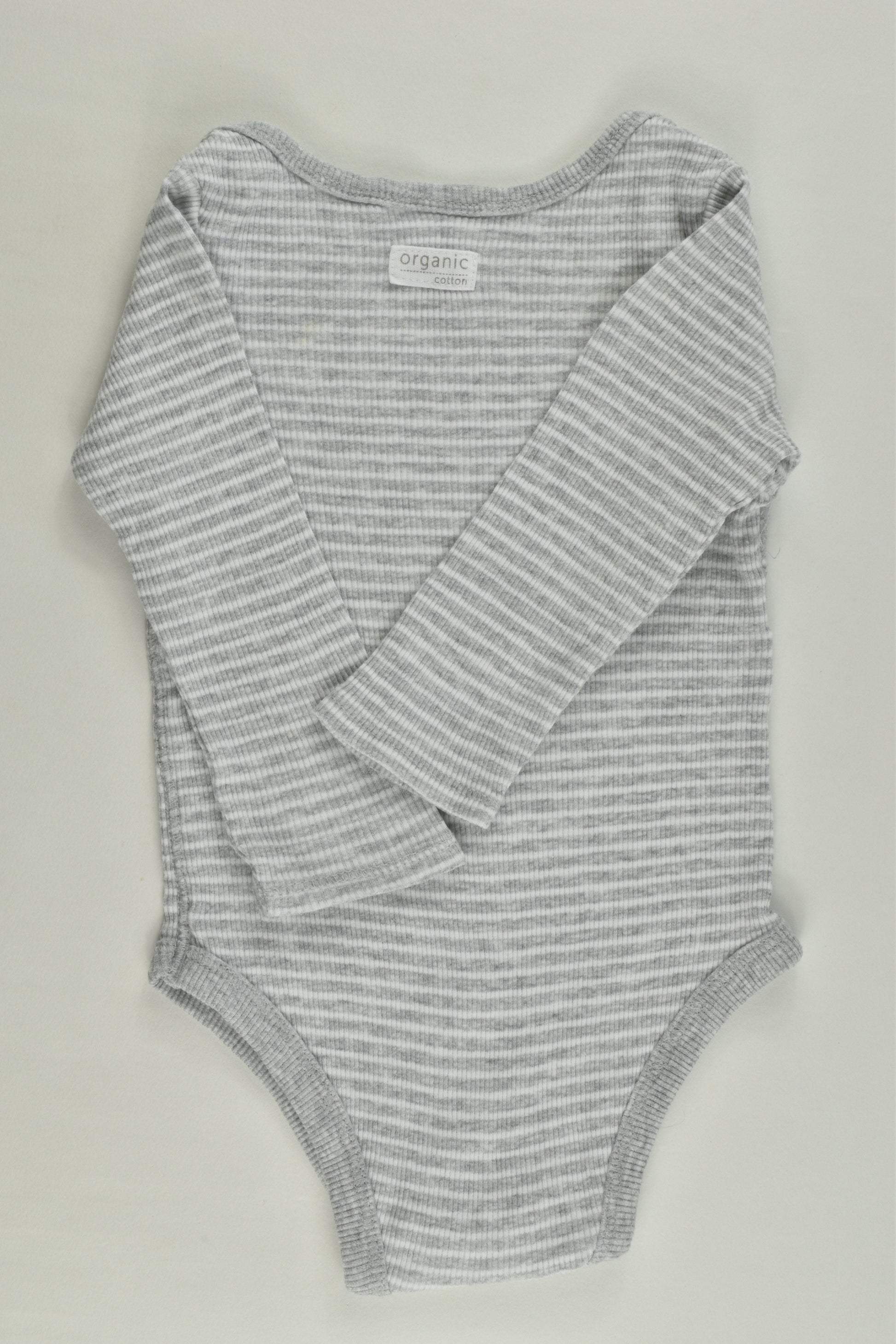Target Size 00 Ribbed Striped Organic Bodysuit