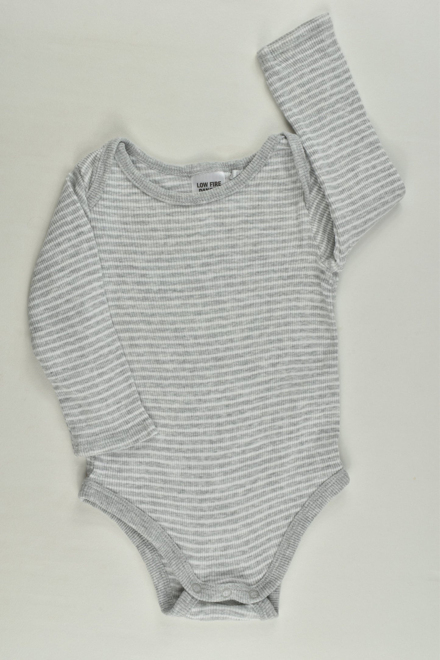 Target Size 00 Ribbed Striped Organic Bodysuit