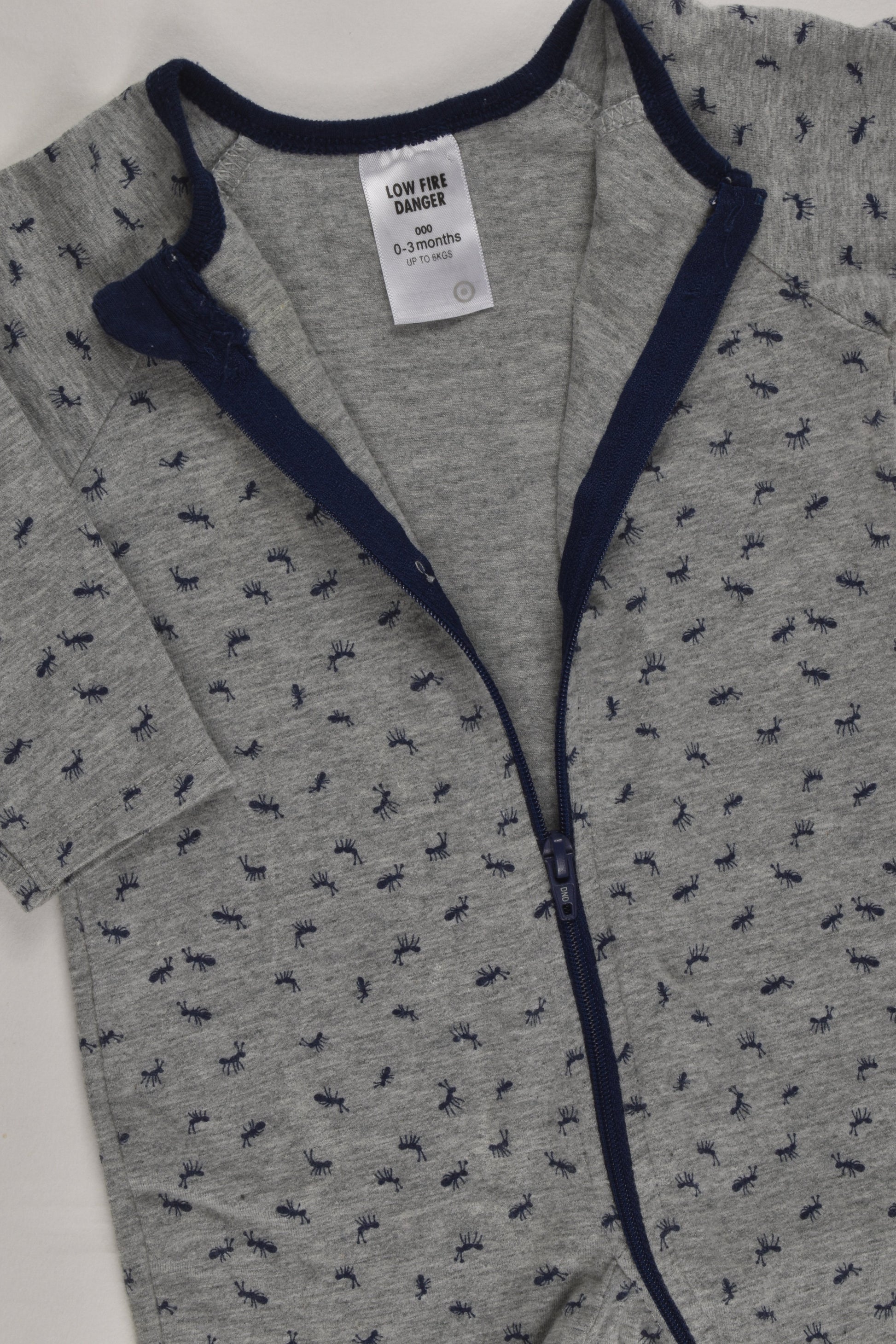 Target Size 000 Ants Footed Zip Romper