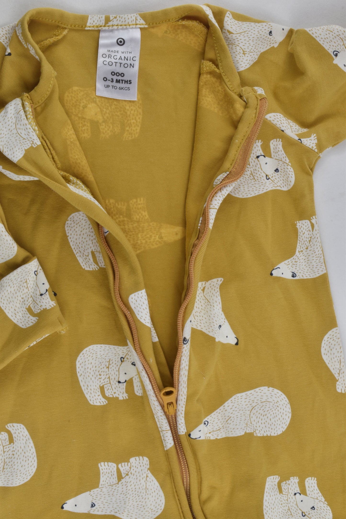 Target Size 000 Organic Polar Bear Footed Romper