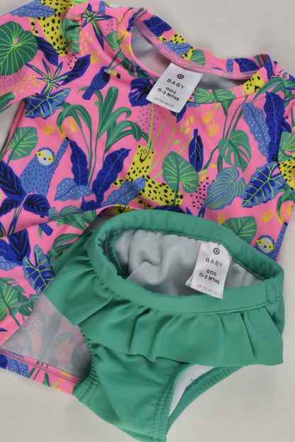 Target Size 000 Sloth Rashie Top and Swim Pants