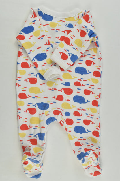 Target Size 0000 Whale Footed Romper