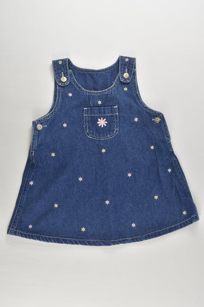 Target Size 1 Denim Dress with Floral Embroidery
