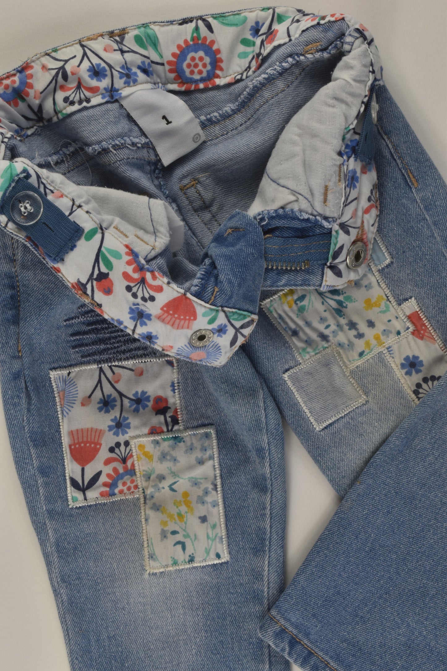 Target Size 1 Flower Patch Denim Pants