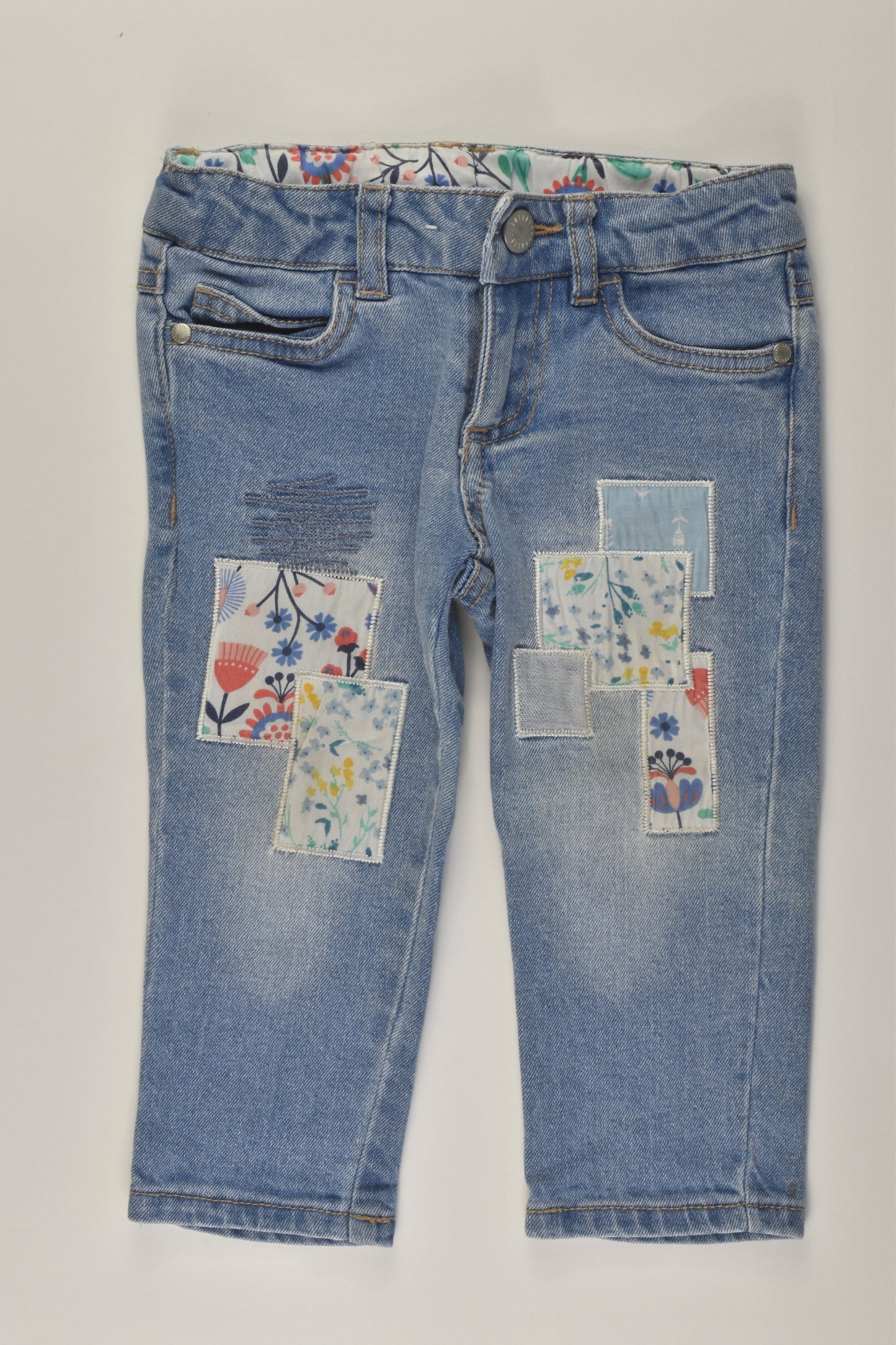 Target Size 1 Flower Patch Denim Pants