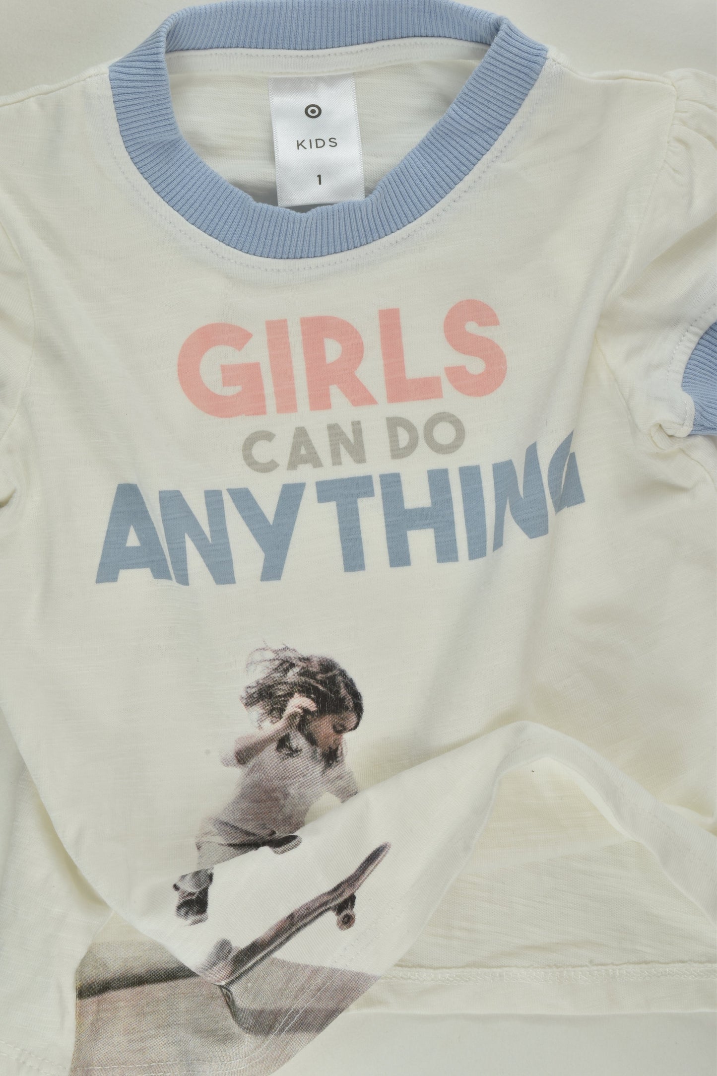 Target Size 1 'Girls Can Do Anything' T-shirt