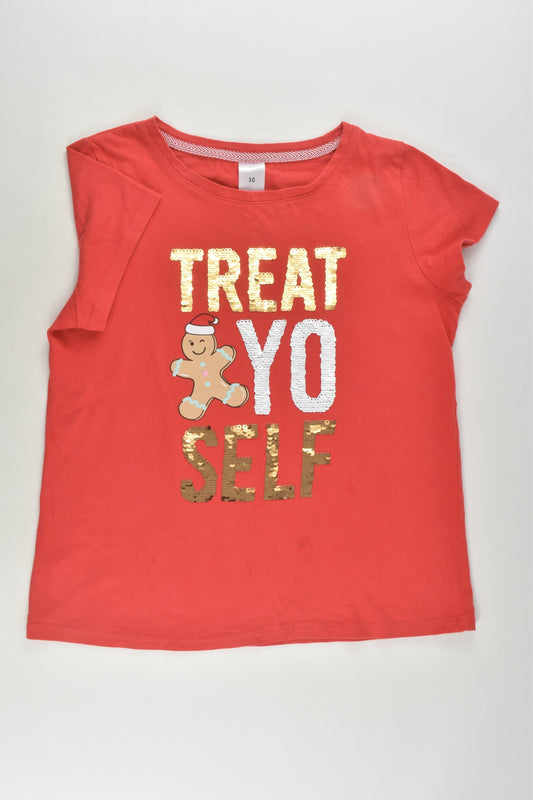 Target Size 10 'Treat Yo Self' Reversible Sequins T-shirt