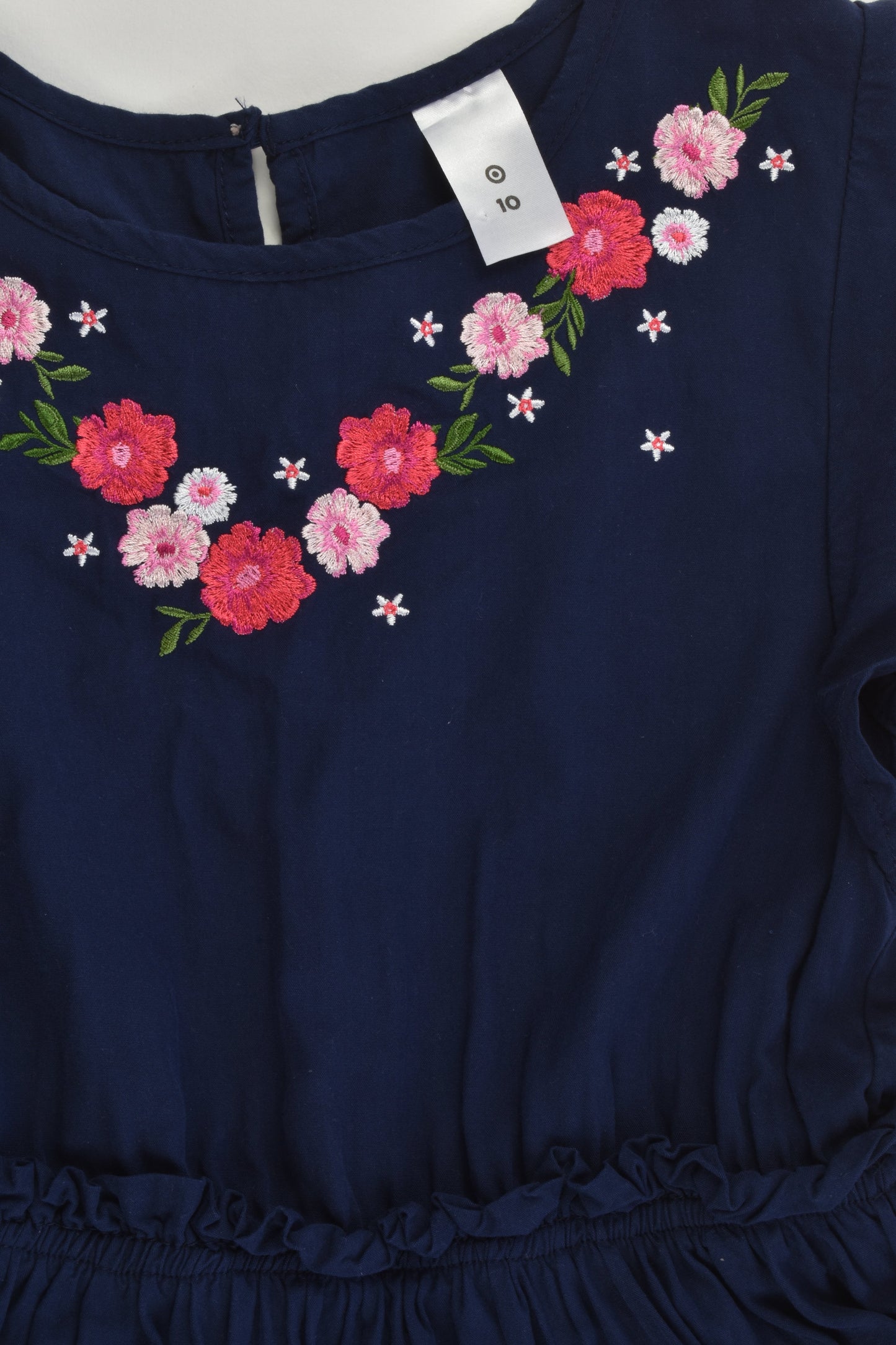 Target Size 10 Viscose Dress with Floral Embroidery