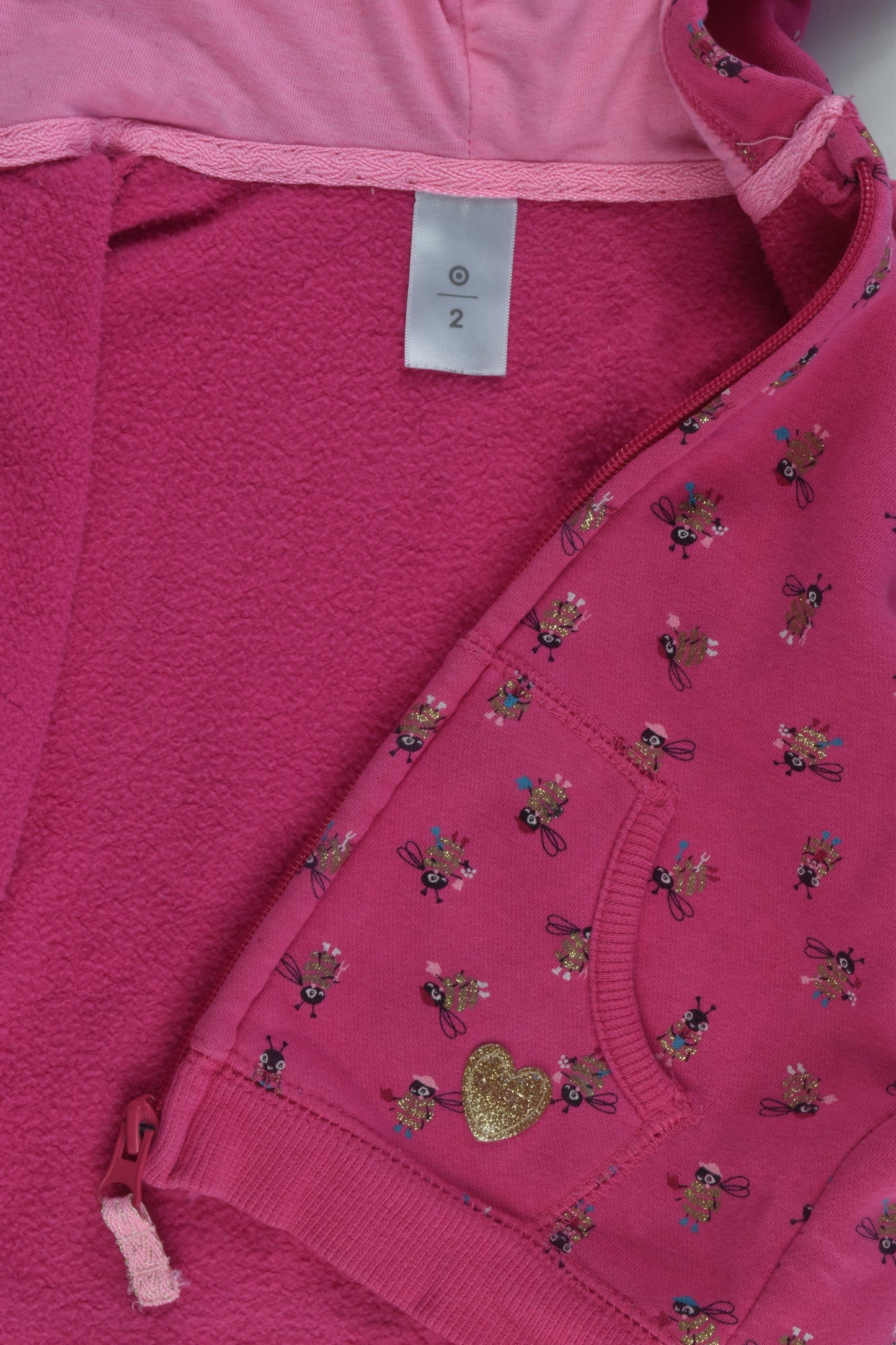 Target Size 2 Busy Bees Hooded Zip Jumper
