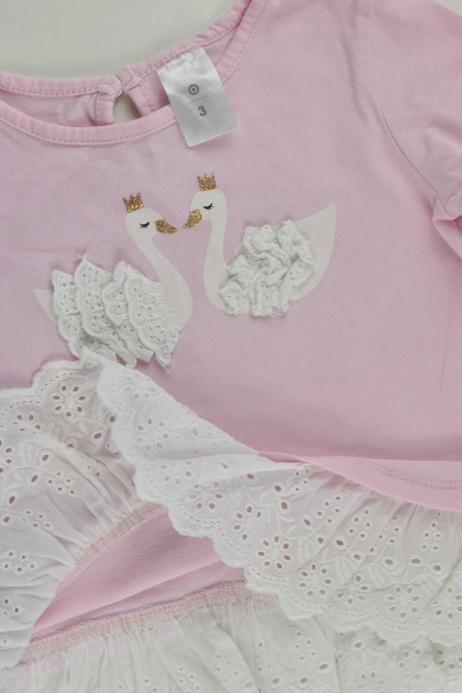 Target Size 3 Lace Swans Top