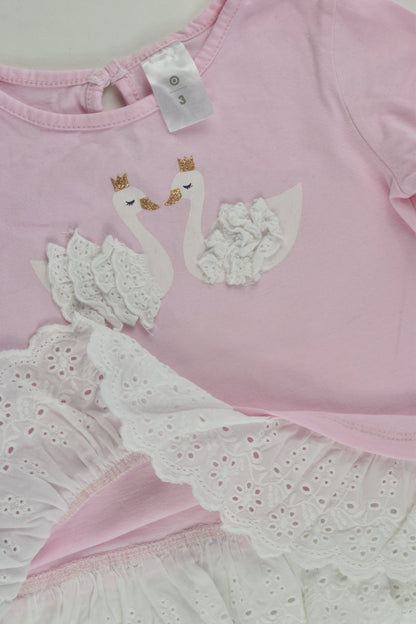 Target Size 3 Lace Swans Top
